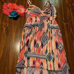 🌸Multicolored Tribal High-Low Dress